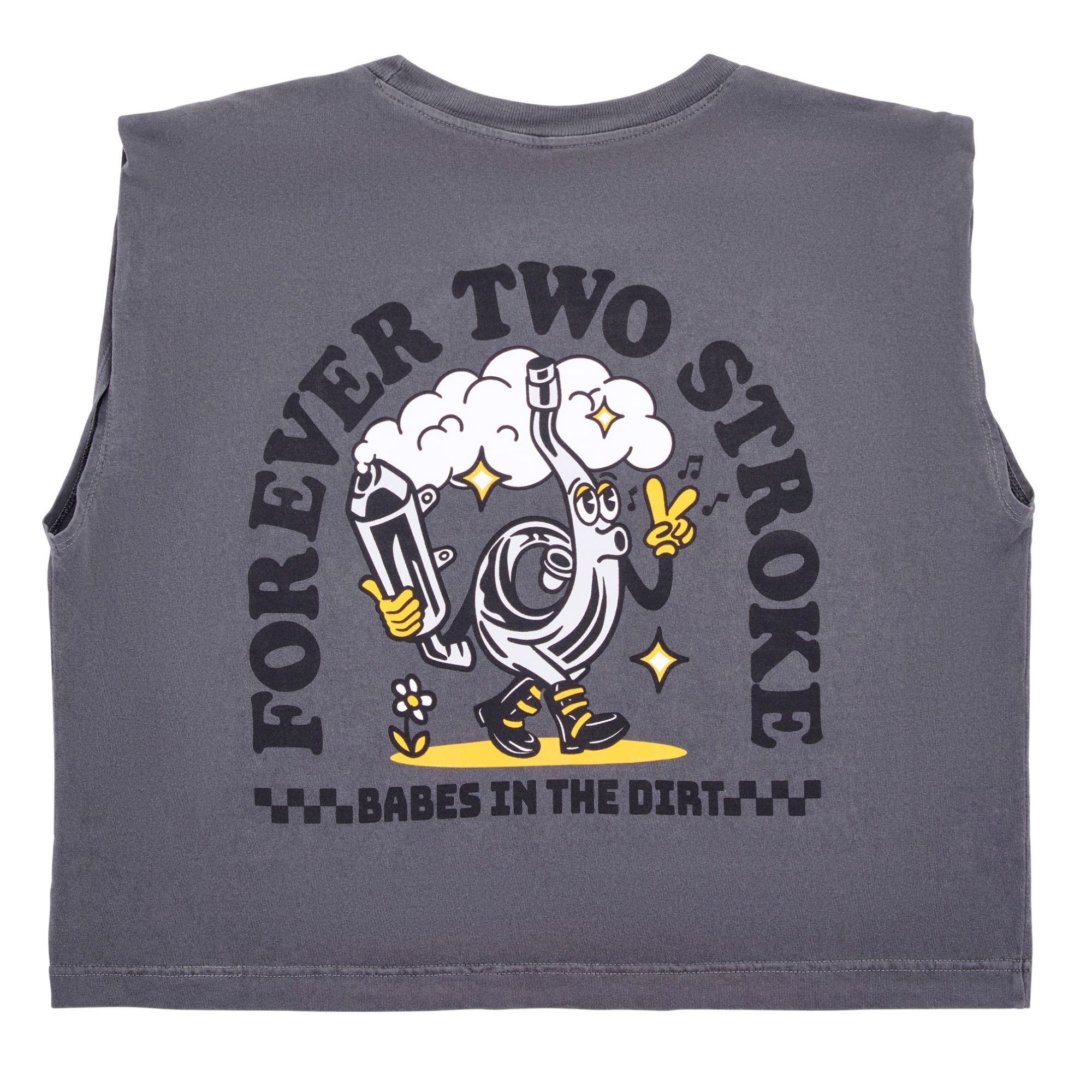 Forever 2-Stroke Muscle Tee - Faded Black